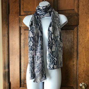 FINAL PRICE - G by Giuliana Navy Blue & Lavender Snakeskin-Look Scarf 72"x25"